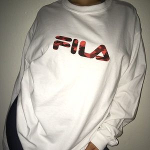 Red Camo Fila Long Sleeve Tee